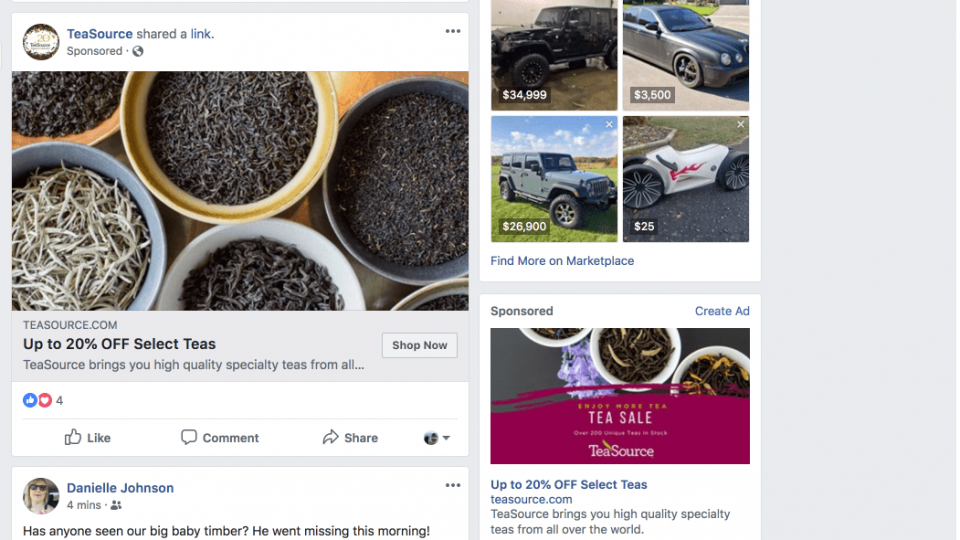 eCommerce Facebook Ad Example