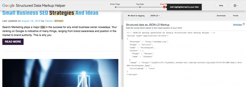 json ld markup