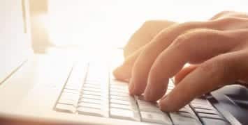Flingers Typing on Keyboard